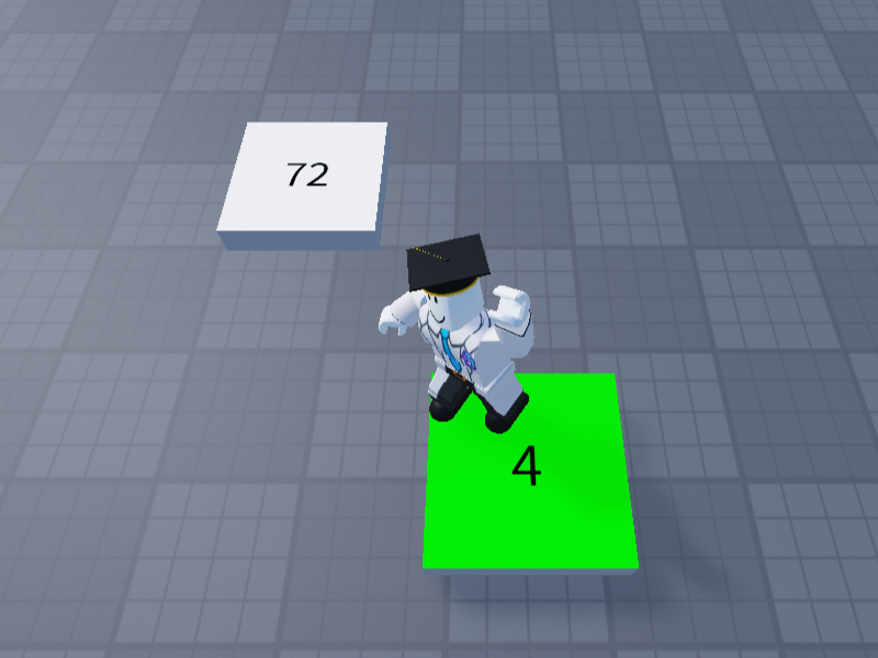 数字を使って処理を作るRobloxコースの学習画面