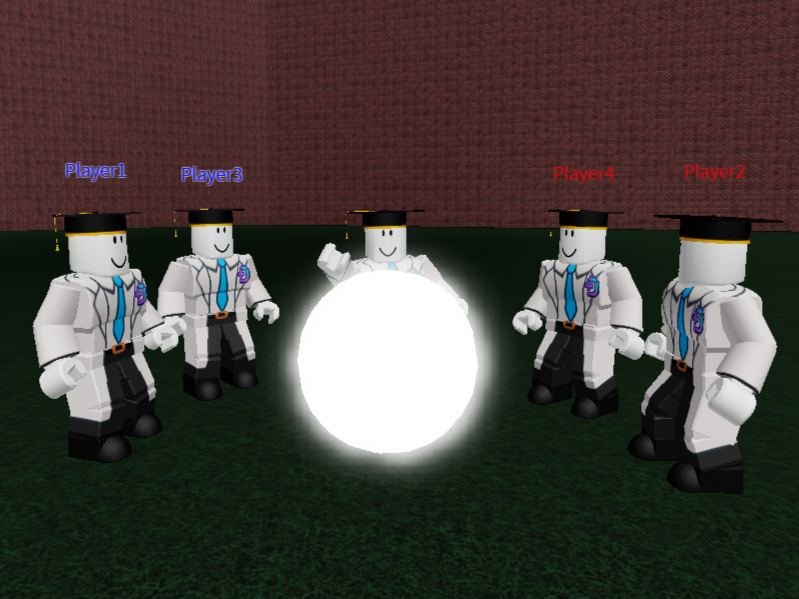 複数プレイヤーを配置したRobloxコースの学習画面