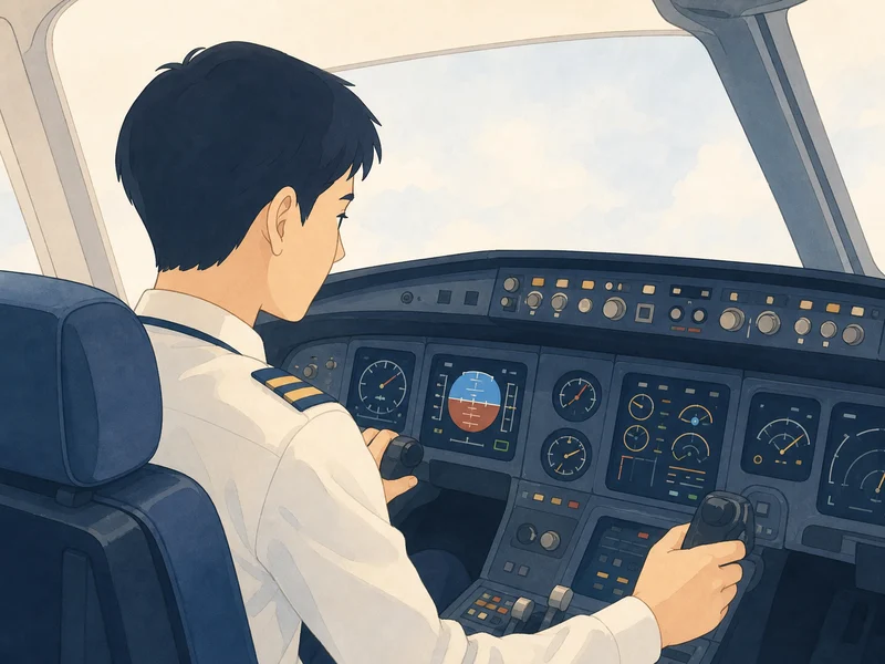 計器を確認しながら安全に操縦するパイロット