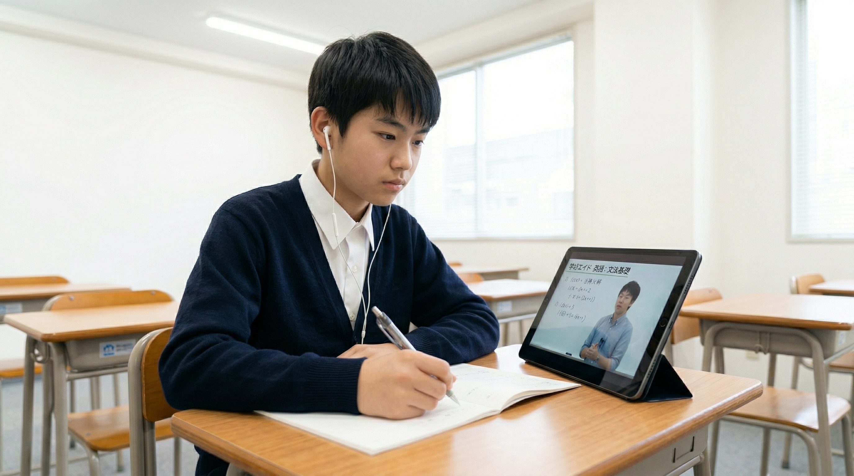 学びエイドの講義動画で学ぶ様子